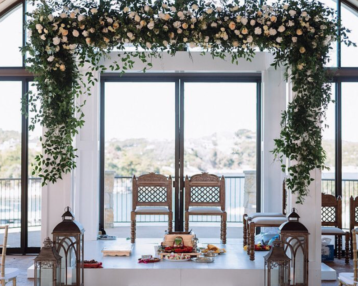 Modern White Ceremony Structure With Stage 