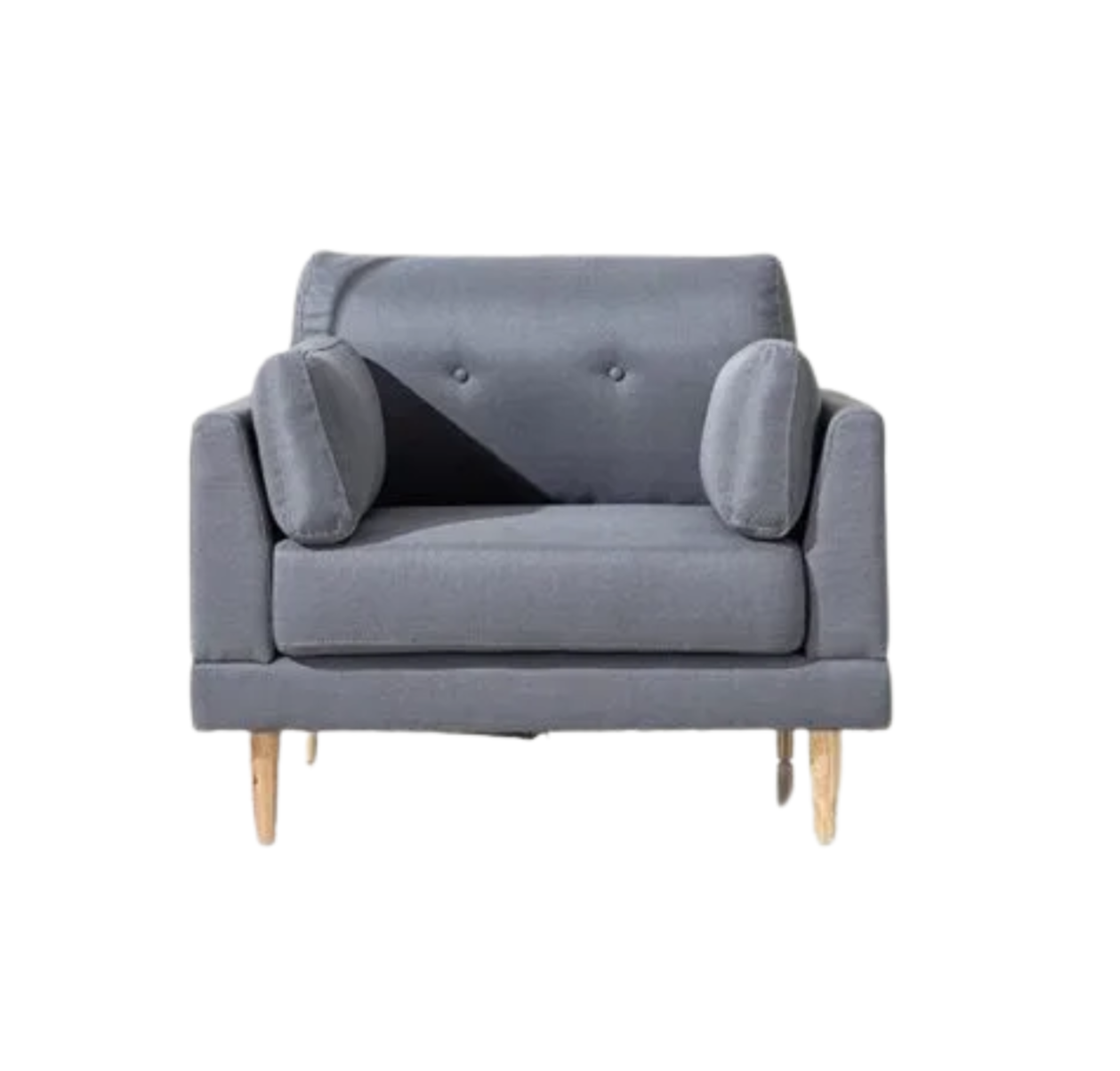 Modern Dark Grey Linen Armchair