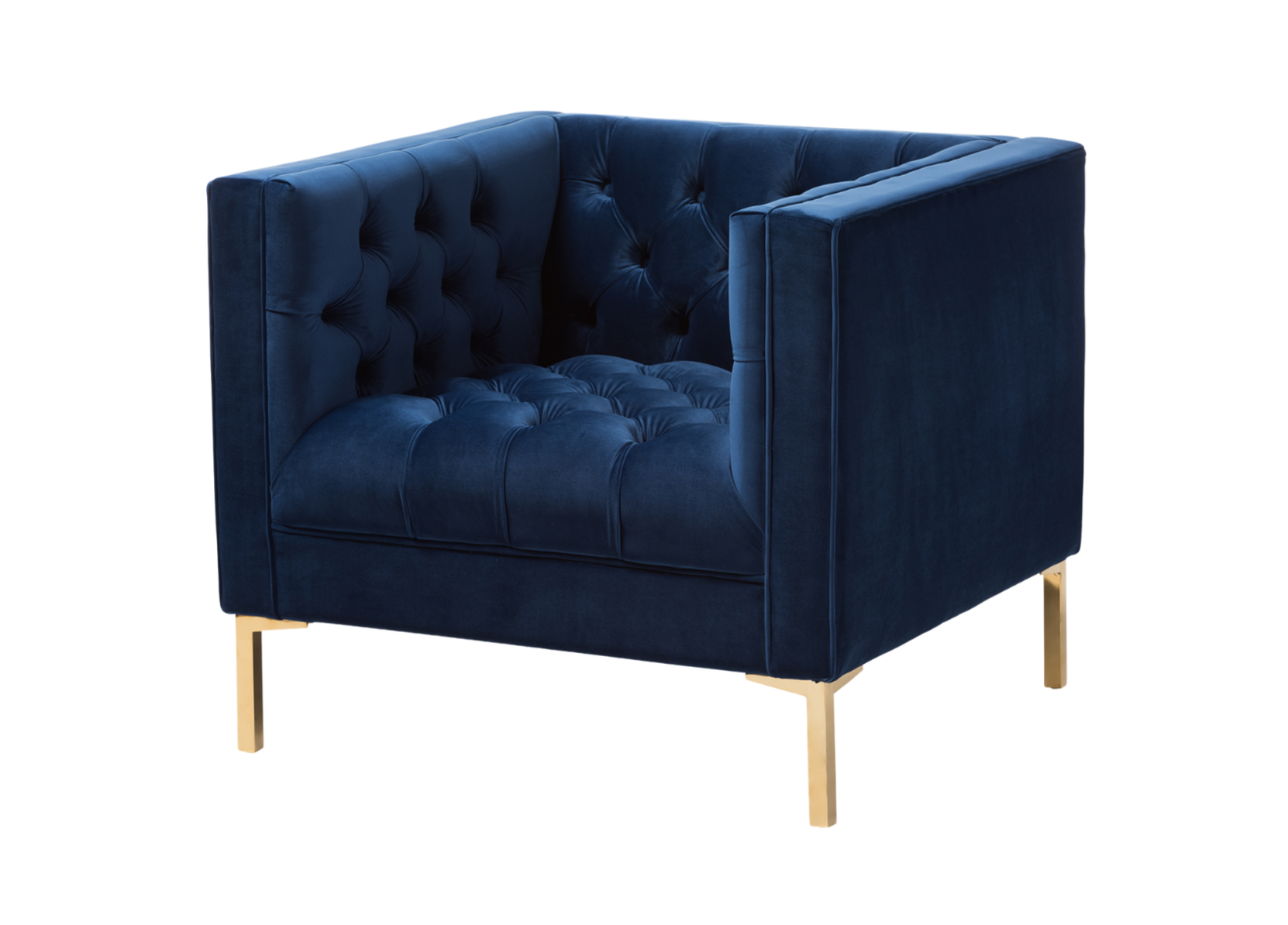 Navy Velvet Lounge Chair