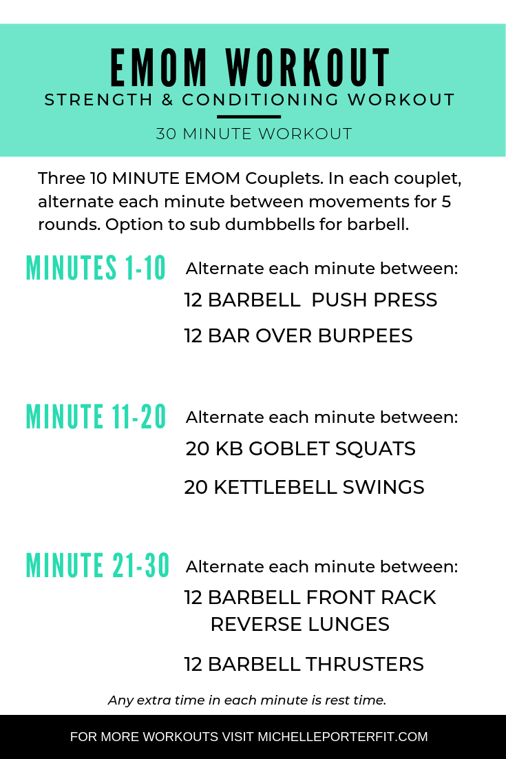 Emom Strength Conditioning Workout Michelle Porter Fit