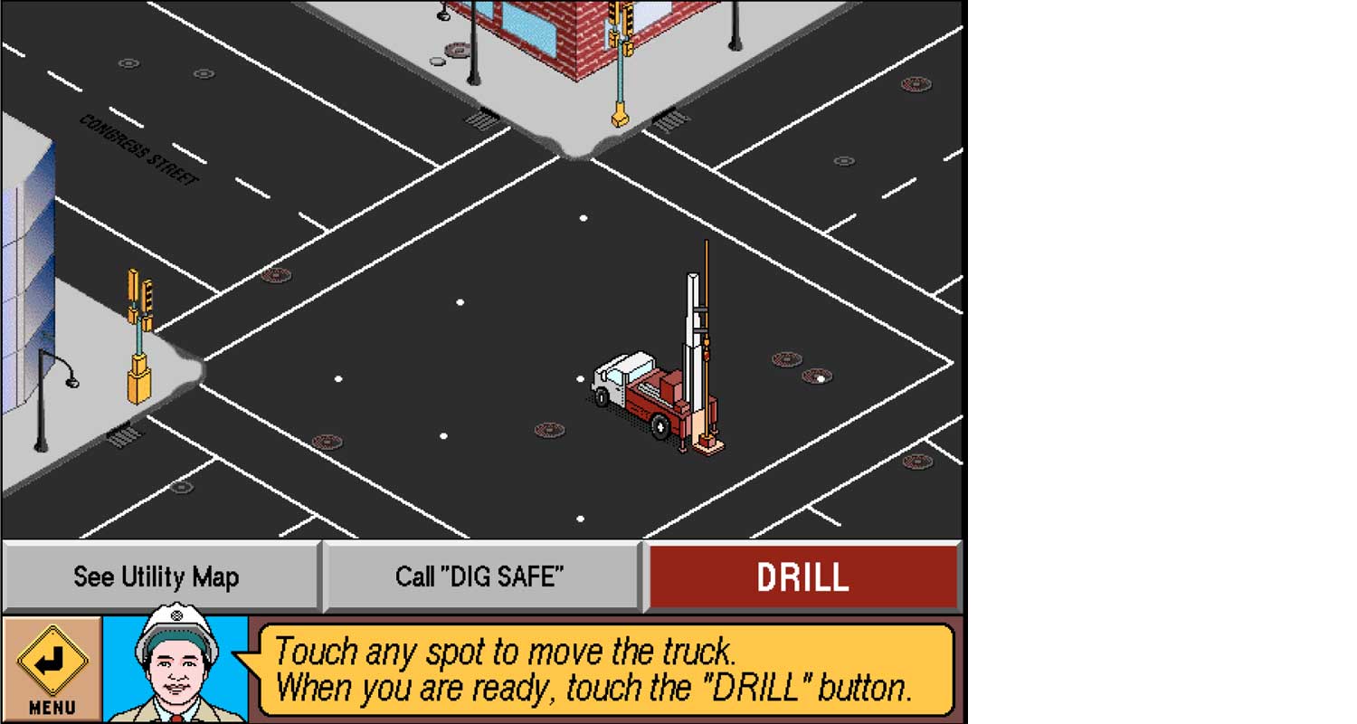 Dig for a core sample to decide where street utilities will be built.