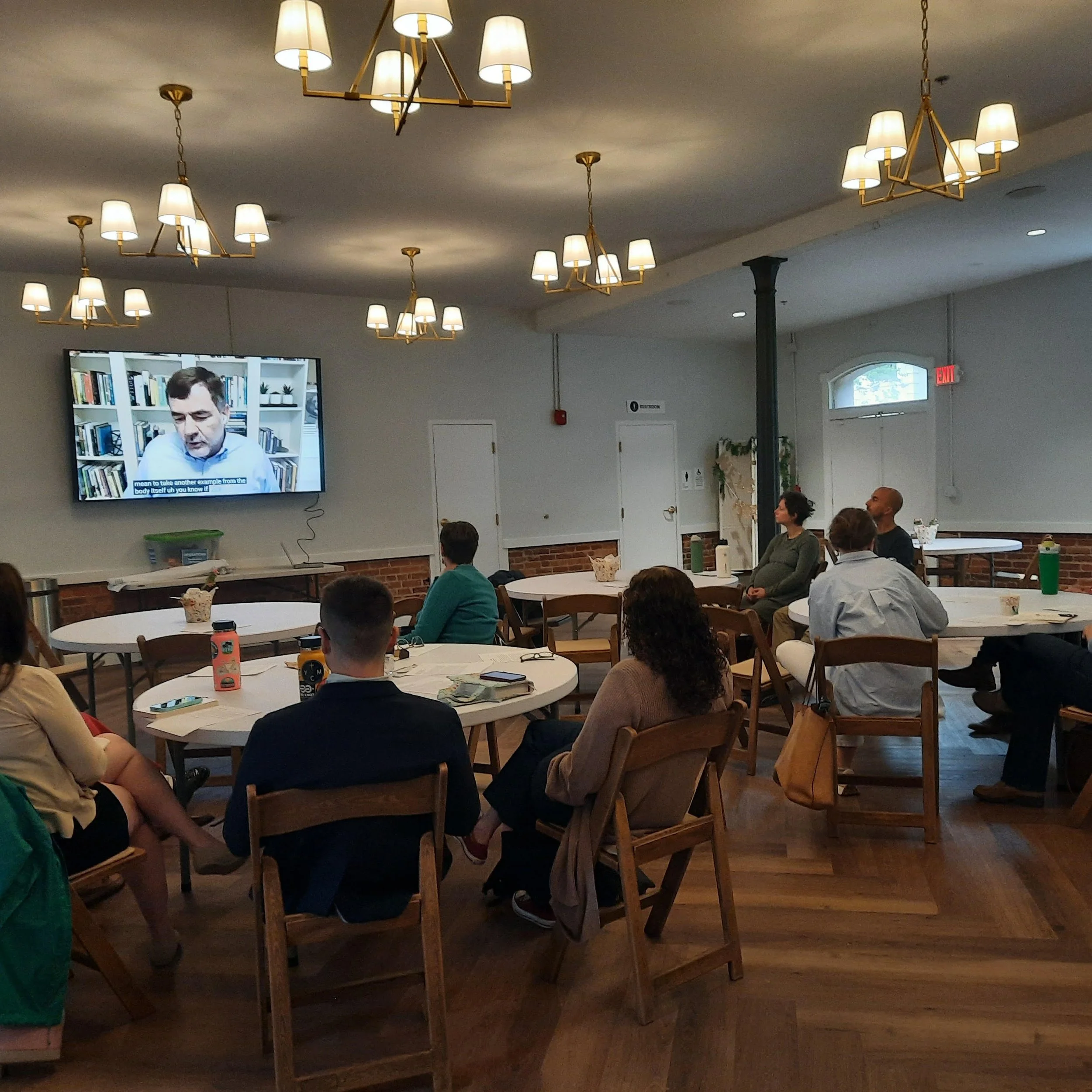 'Christians in the World' Sunday School class benefitting from the wisdom of @curtthompsonmd this morning. Thanks @trinityforum!