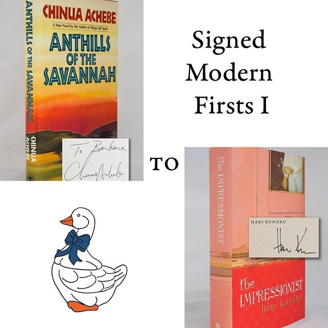 We celebrate the &ldquo;re-opening&rdquo; of New York with a new list: Signed Modern Firsts I: Achebe&ndash;Kunzru. Link in bio!