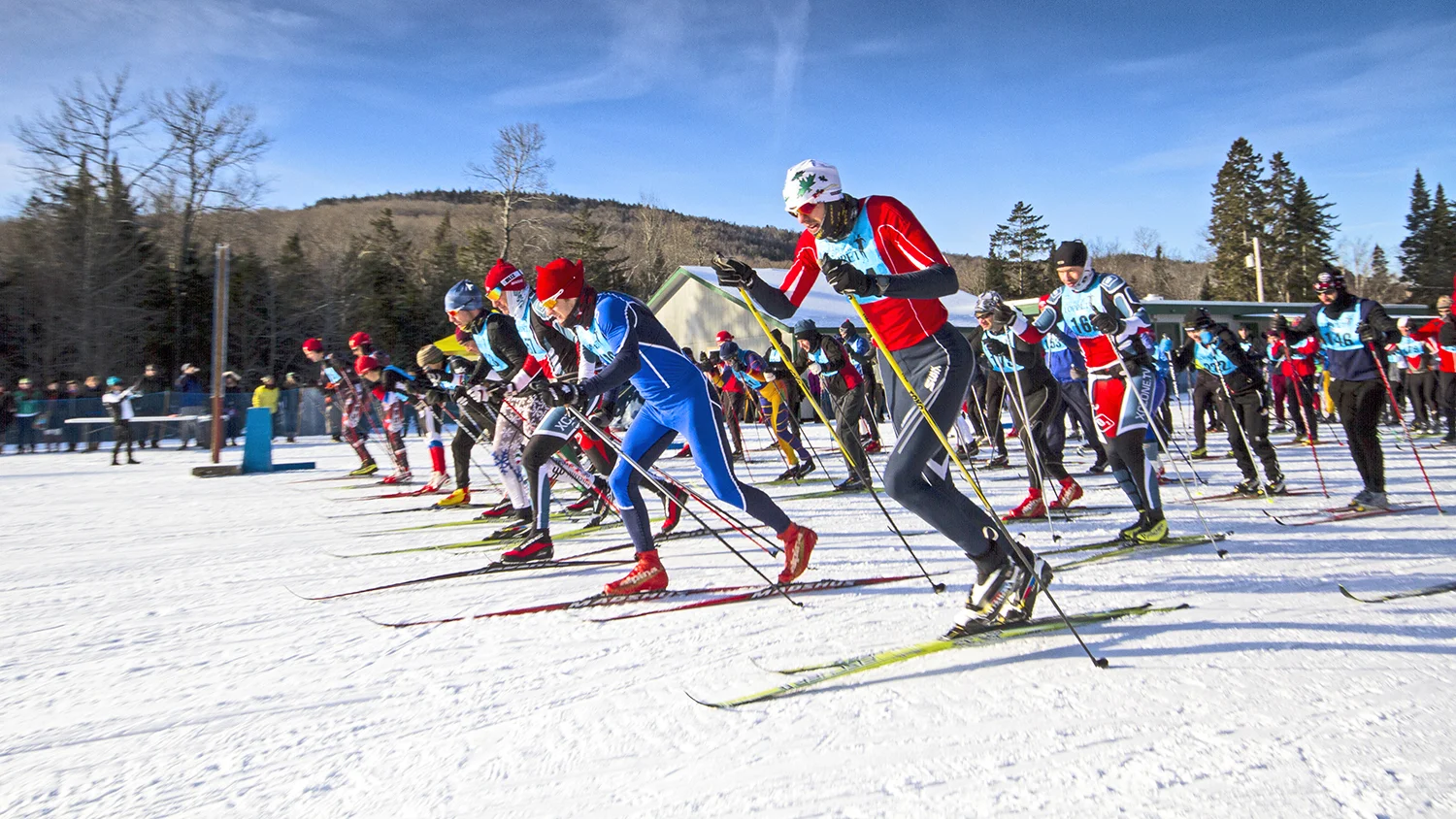 Start of the 2013 Lake Placid Loppet in Lake Placid at the Olympic Sports Complex at Mt. Van Hoevenberg. Whiteface Lake Placid