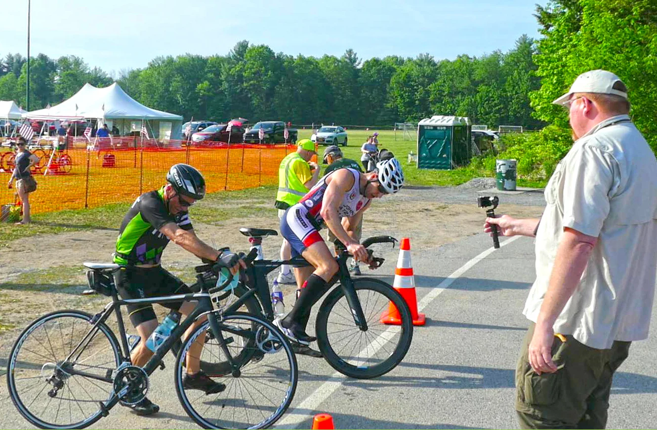 ▲ Bikers on their way out at the 2016 Saratoga Lions Duathlon. Gail Stein/Brendan O’Donnell