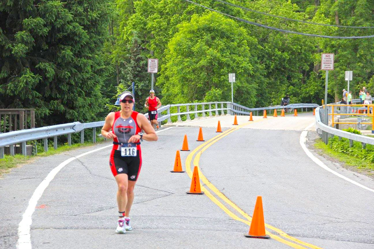 ▲ Laura Hotchkiss of Saratoga Springs at the 2016 Hudson Crossing Triathlon. Mike Bielkiewic