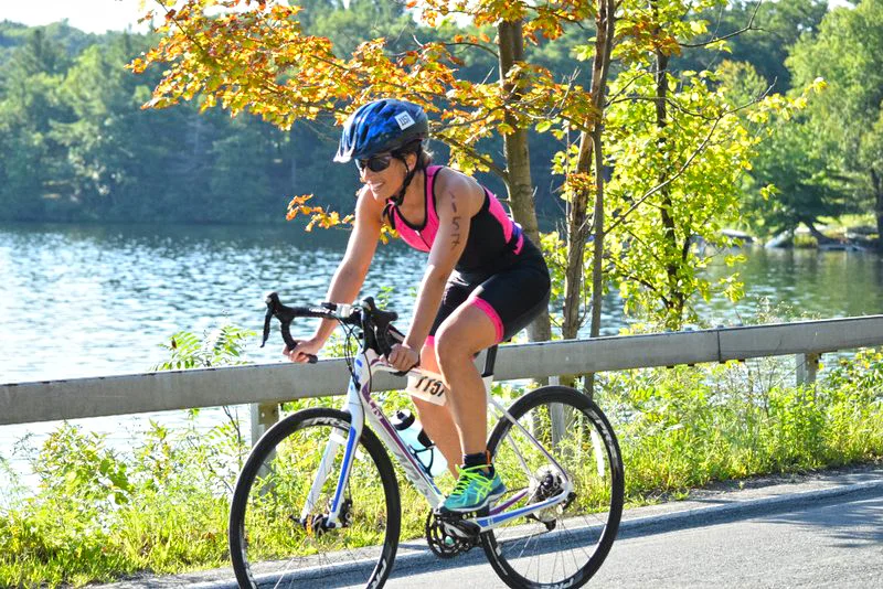 Rachel Rhymaun of Hudson at the 2016 Crystal Lake Triathlon in Averill Park. Neil Sergott/ CDTC