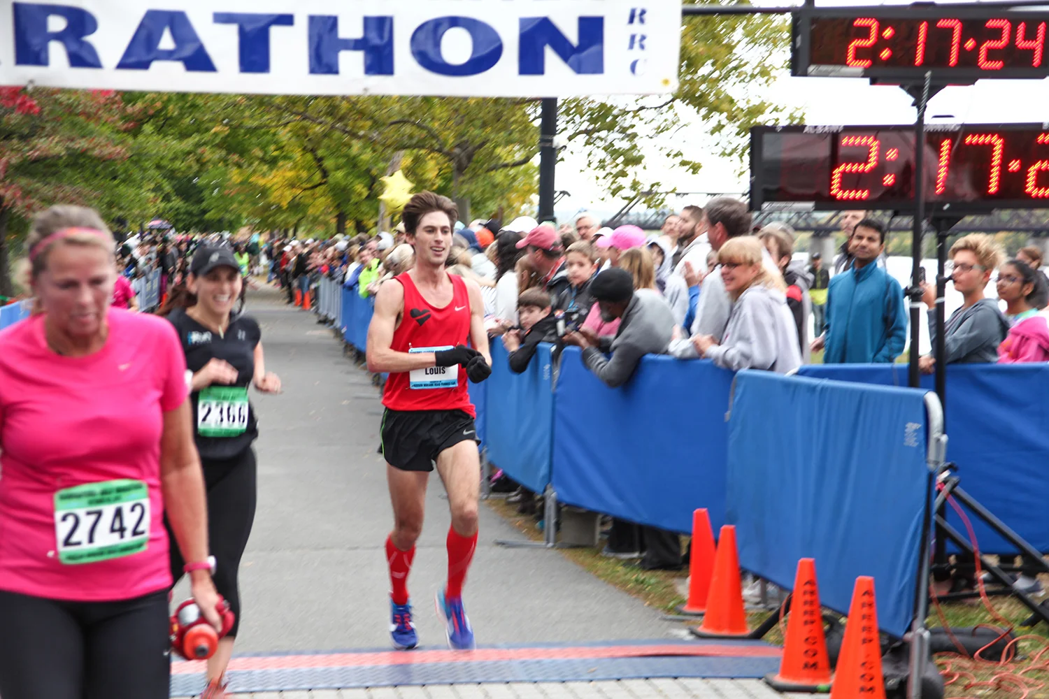 Lou Serafini finishing second at last year’s Mohawk Hudson River Marathon. Charles Bishop
