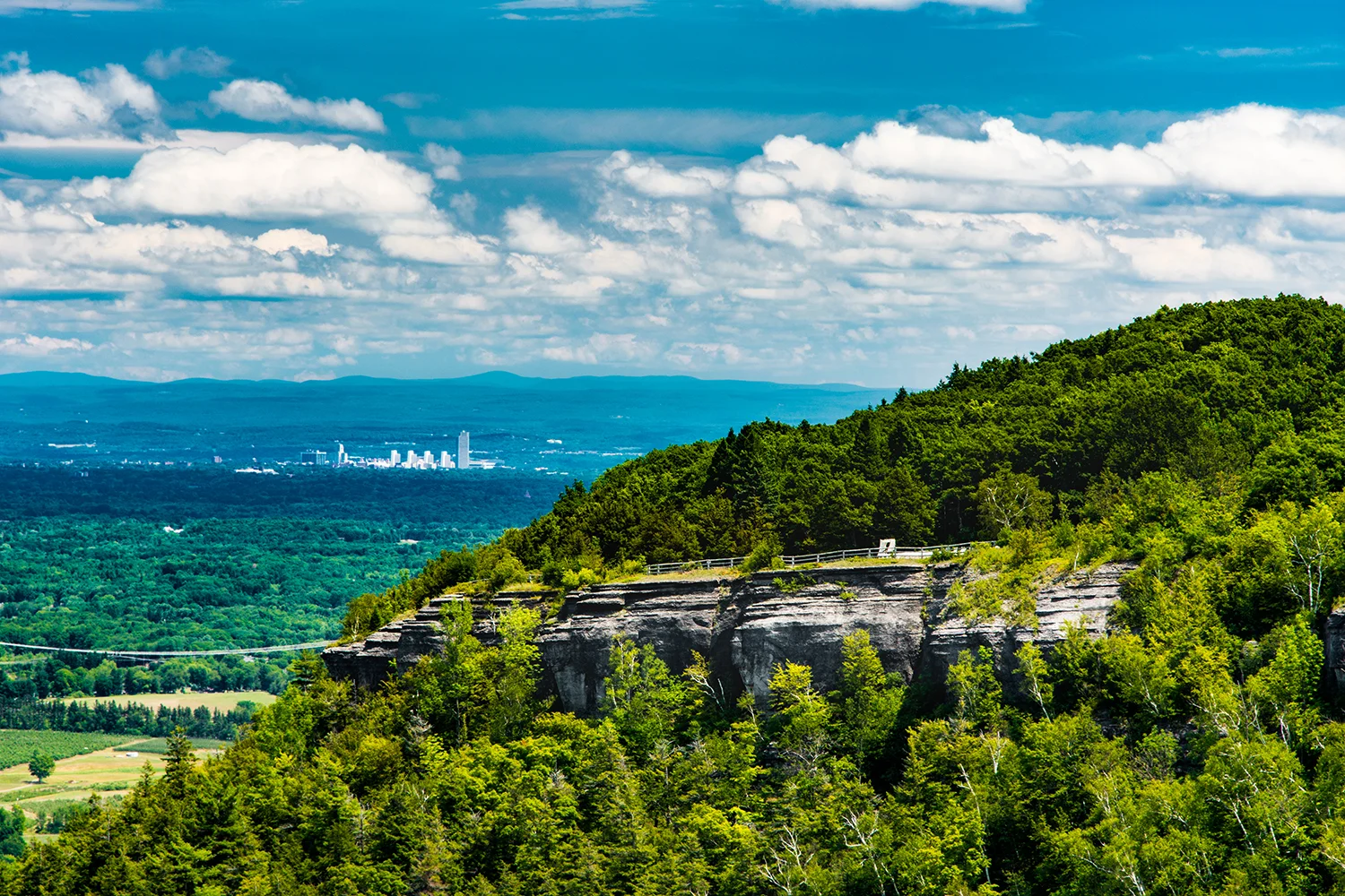 View of Albany from the Helderberg Escarpment in Thacher State Park, current northern terminus of the Long Path. Steve Aaron Photography