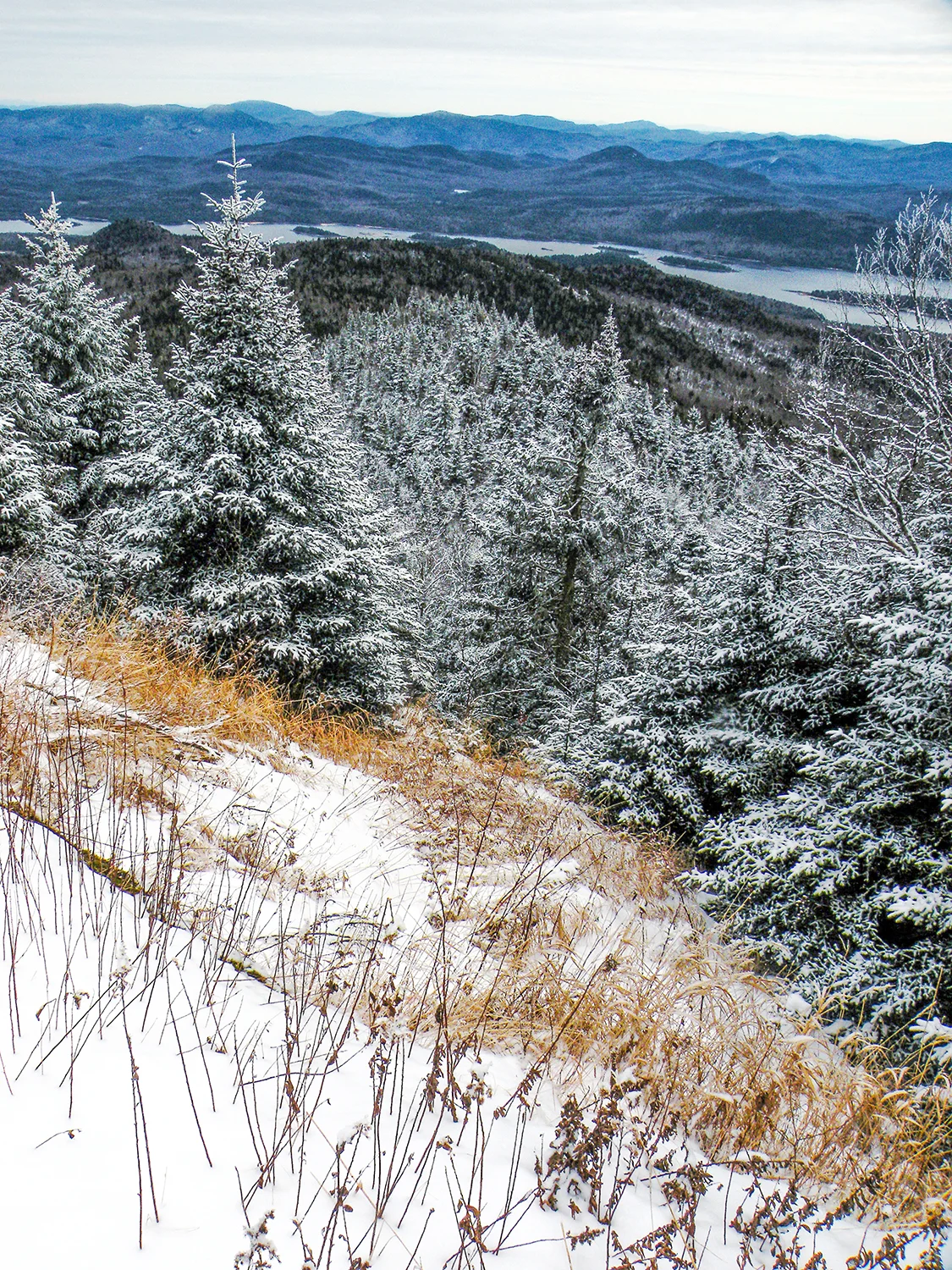 Snowy Mountain view of Indian Lake. Bill Ingersoll