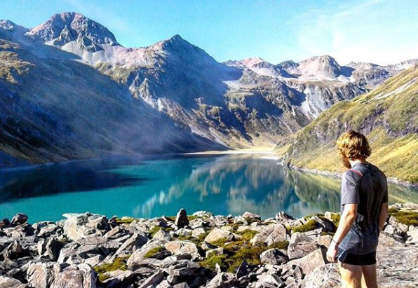 A view from a glacial moraine in Nelson Lakes National Park.