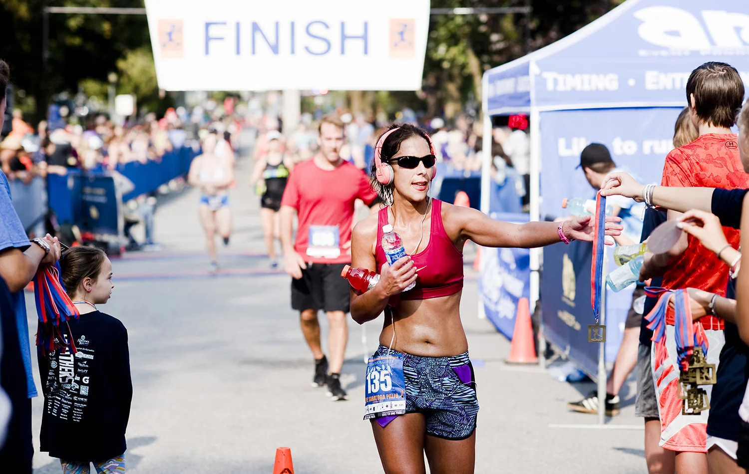 Emilie Castiglione of Glenmont finishing the 2017 Saratoga Palio Half Marathon. Jean D’Andrea Griffin