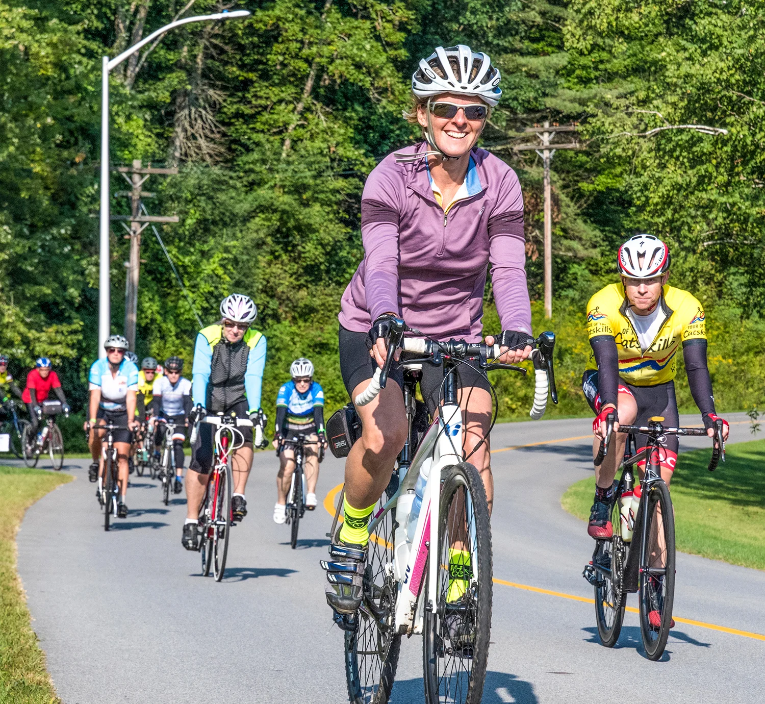 Riders leaving for a ride during the 2017 Century Weekend at Saratoga Spa State Park. Bob Cohen