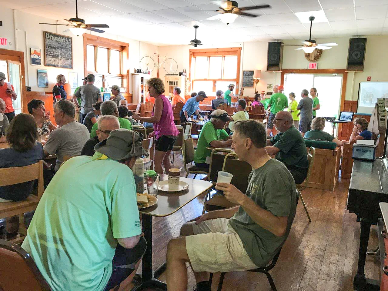 Post-ride party at The Hub after Harry Elkes Ride. Joan Jenkin