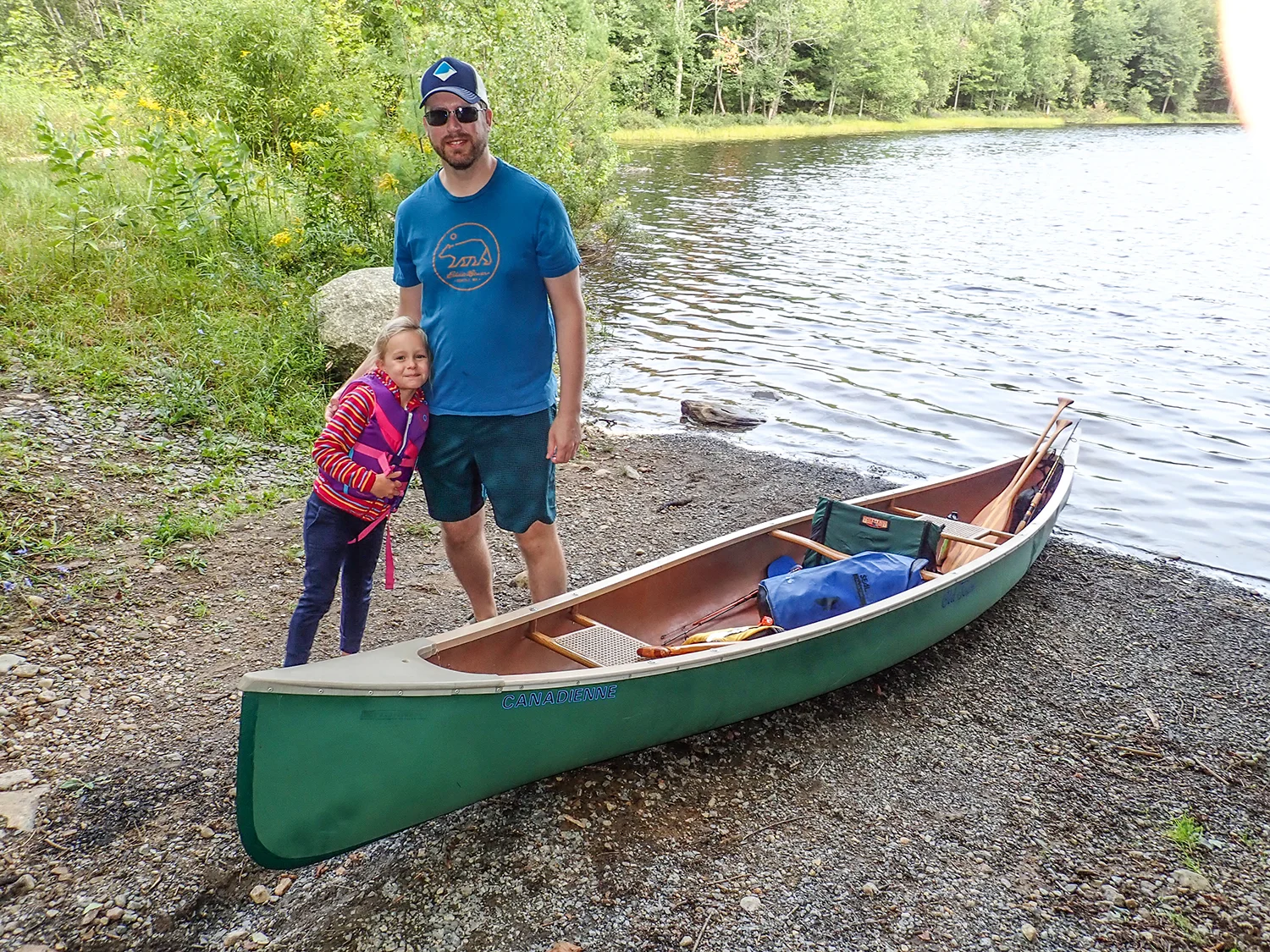 Jeff Mapes and Nora get ready for her first canoe trip. Alan Mapes