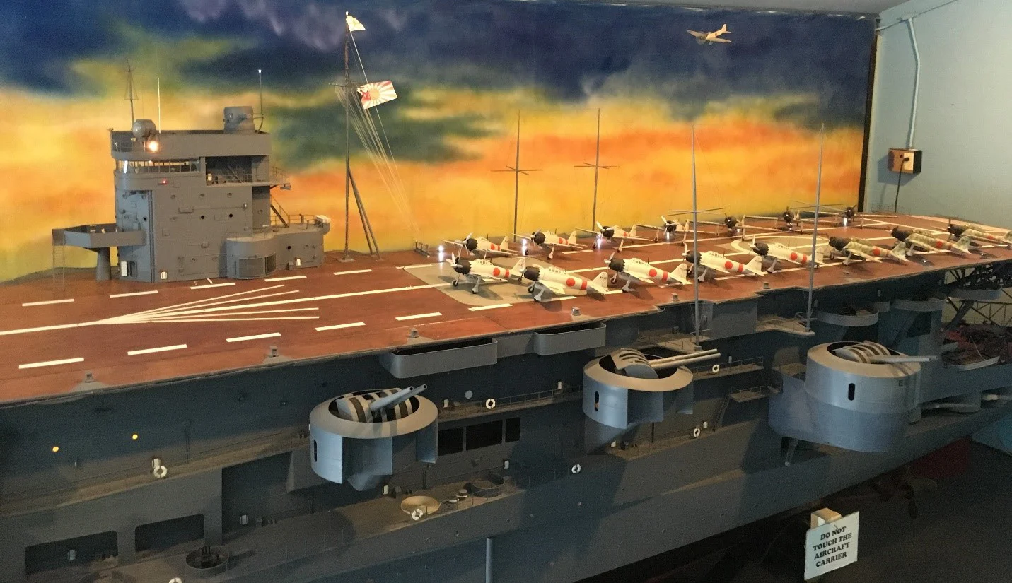 Japanese aircraft carrier replica from Pearl Harbor attack that led U.S. into World War II. Tom O’Grady