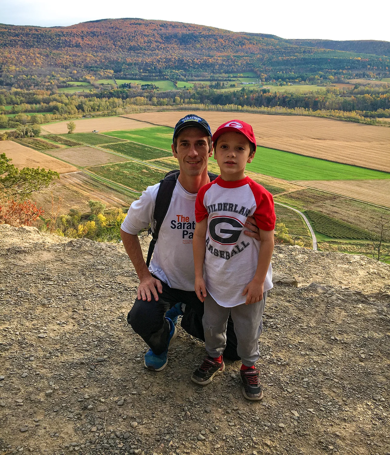 Tom and Conor at the lookout with Schoharie Valley in full view. Tom O’Grady