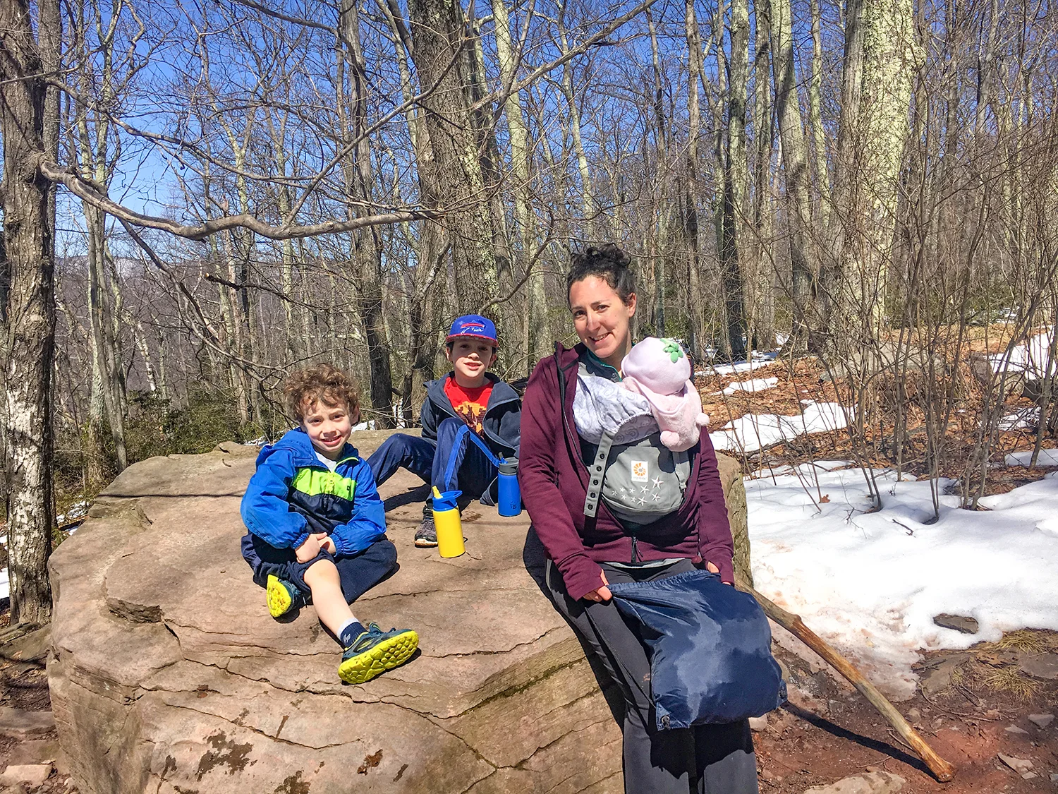 Taking a break on the large stone. Tom O’Grady