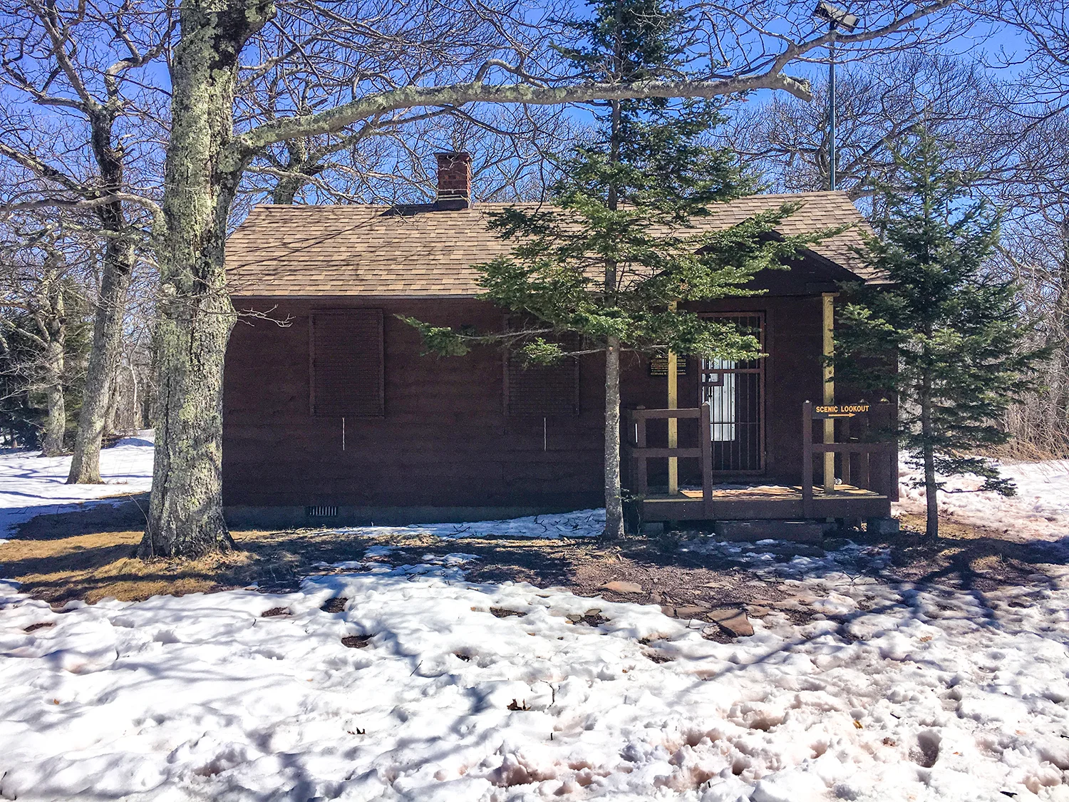 The old ranger cabin near the summit and fire tower. Tom O’Grady