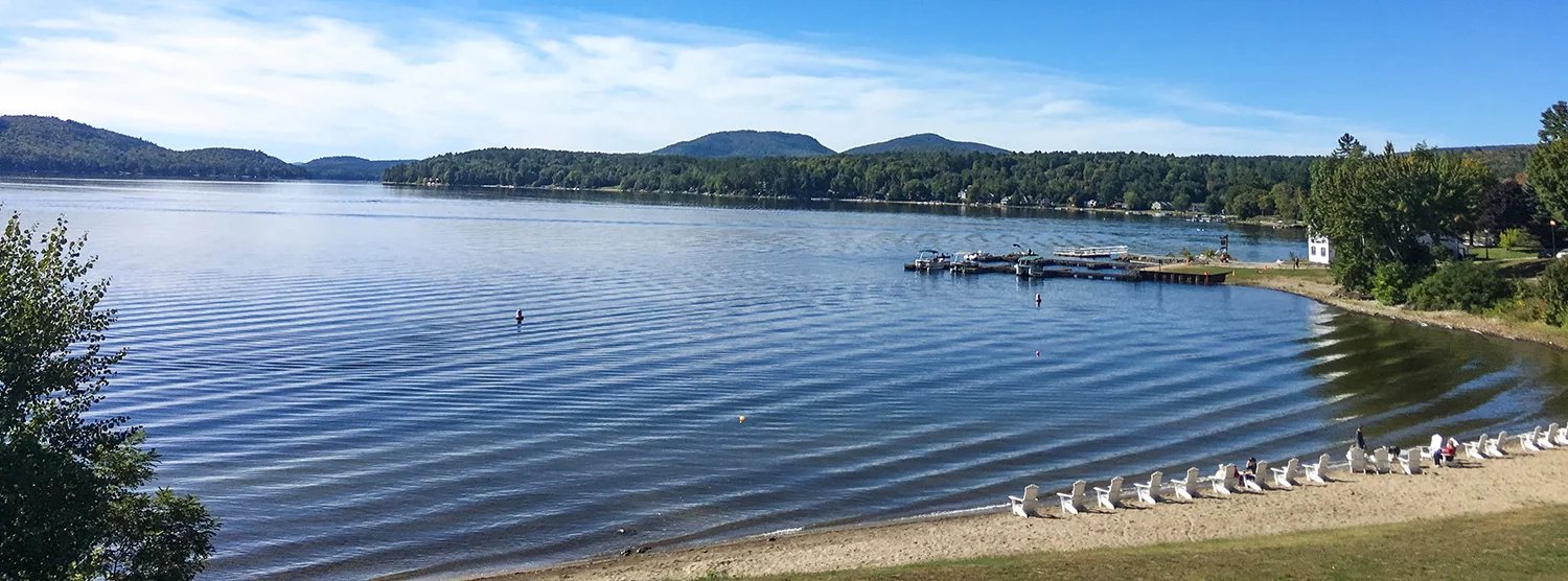 Schroon Lake from finish area of Adirondack Marathon Distance Festival. Tom O’Grady