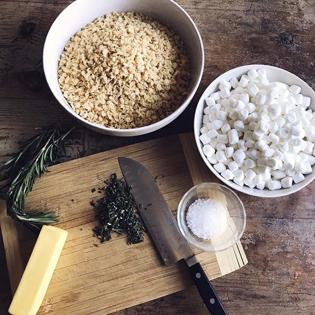 New recipe alert! Rosemary Brown Butter Rice Krispy Treats! This sweet and savory mix are perfect for a delicious fall treat.

You can find the recipe on our site under the blog tab.

Make these and you will have everyone asking you for the recipe! #