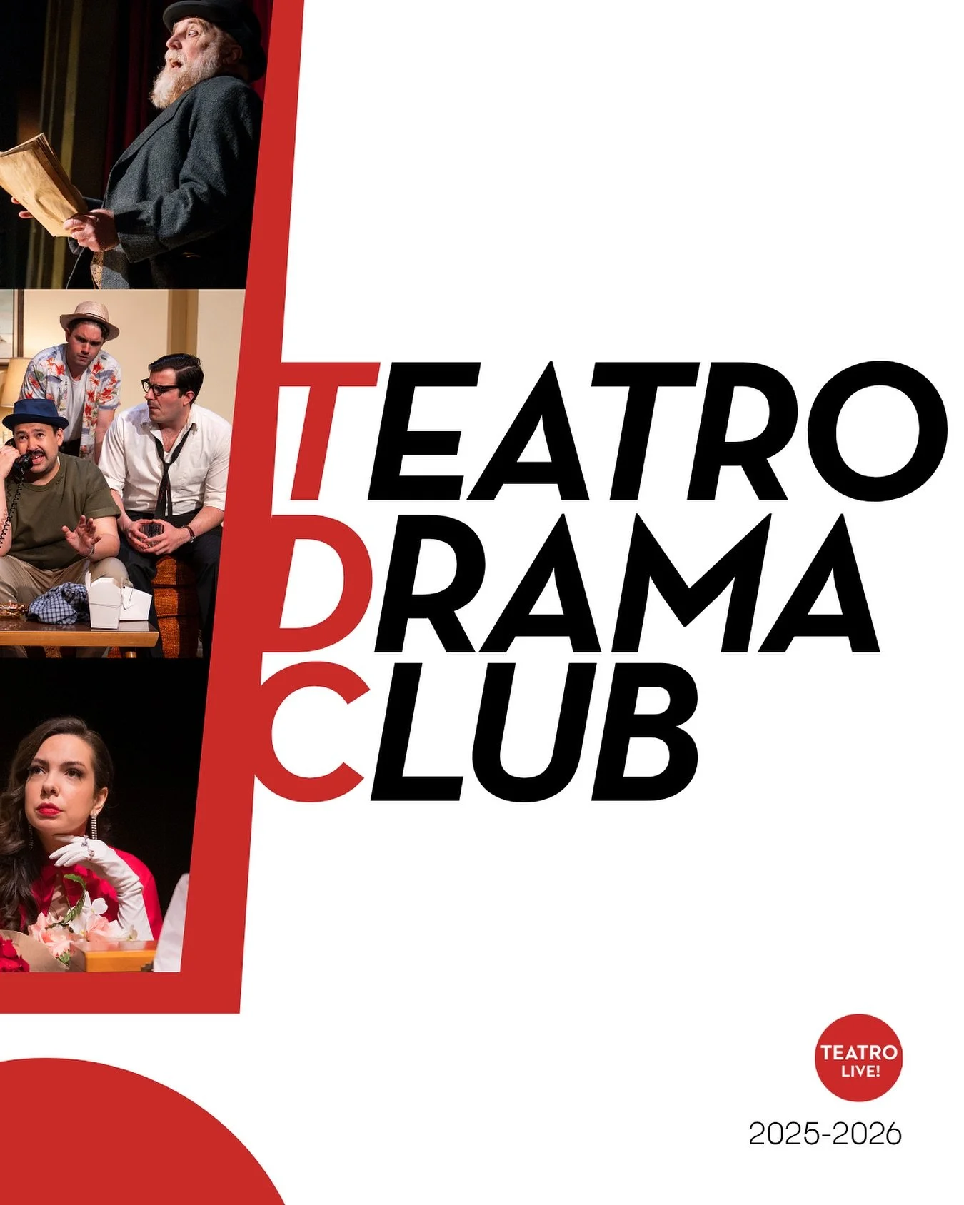 Introducing the Teatro Drama Club!

A brand-new, completely FREE theatre experience just for junior-high and high school students!

Join us at the Varscona Theatre for four exclusive Drama Club afternoons throughout the 2025/26 season, each featuring