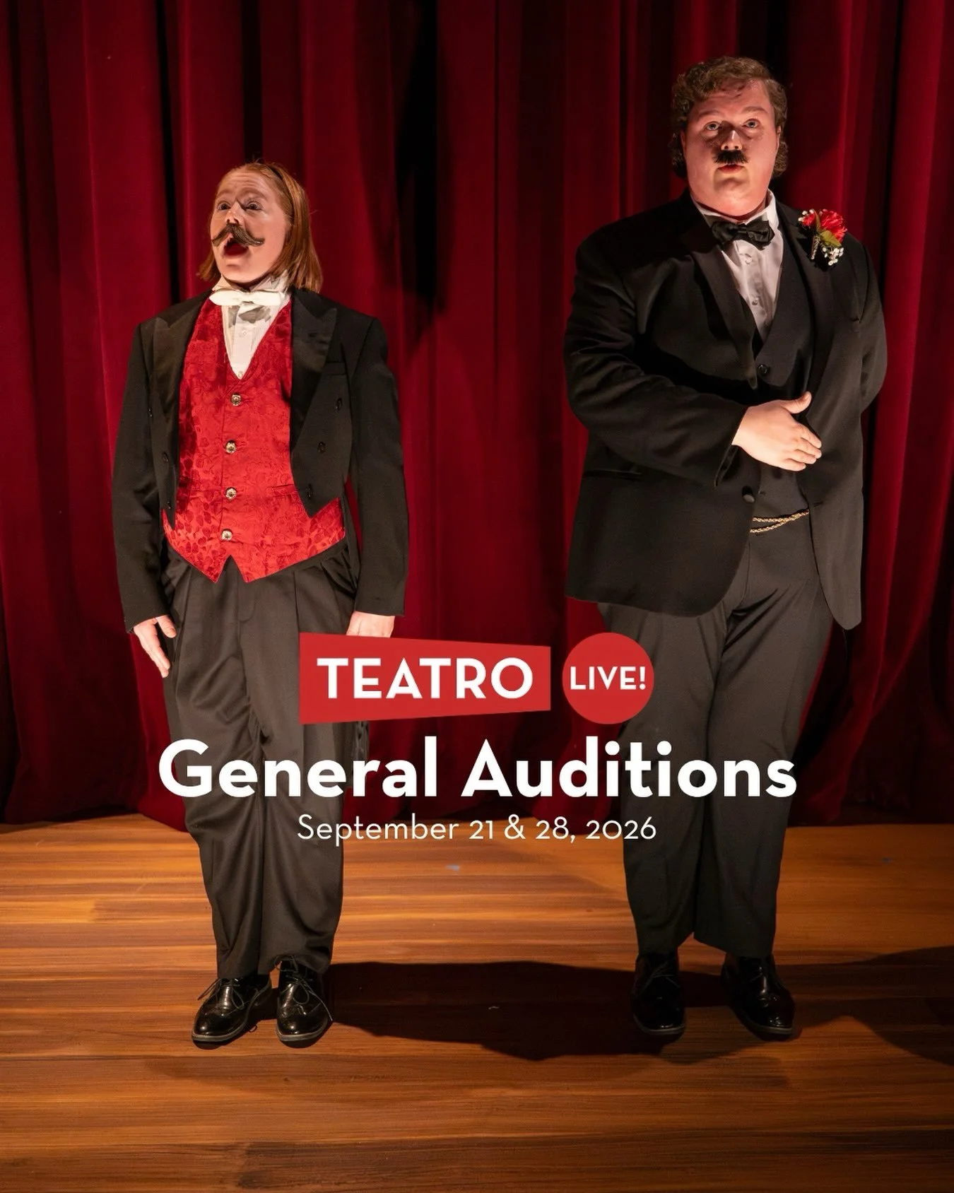 📢 GENERAL AUDITION CALL! 📢

Teatro Live! will be holding General Auditions on September 21st and 28th, 2026.

Submissions close September 16th at 5:00 p.m.

Learn more and submit: https://teatrolive.com/work-at-teatro-live

Photo by Marc Chalifoux
