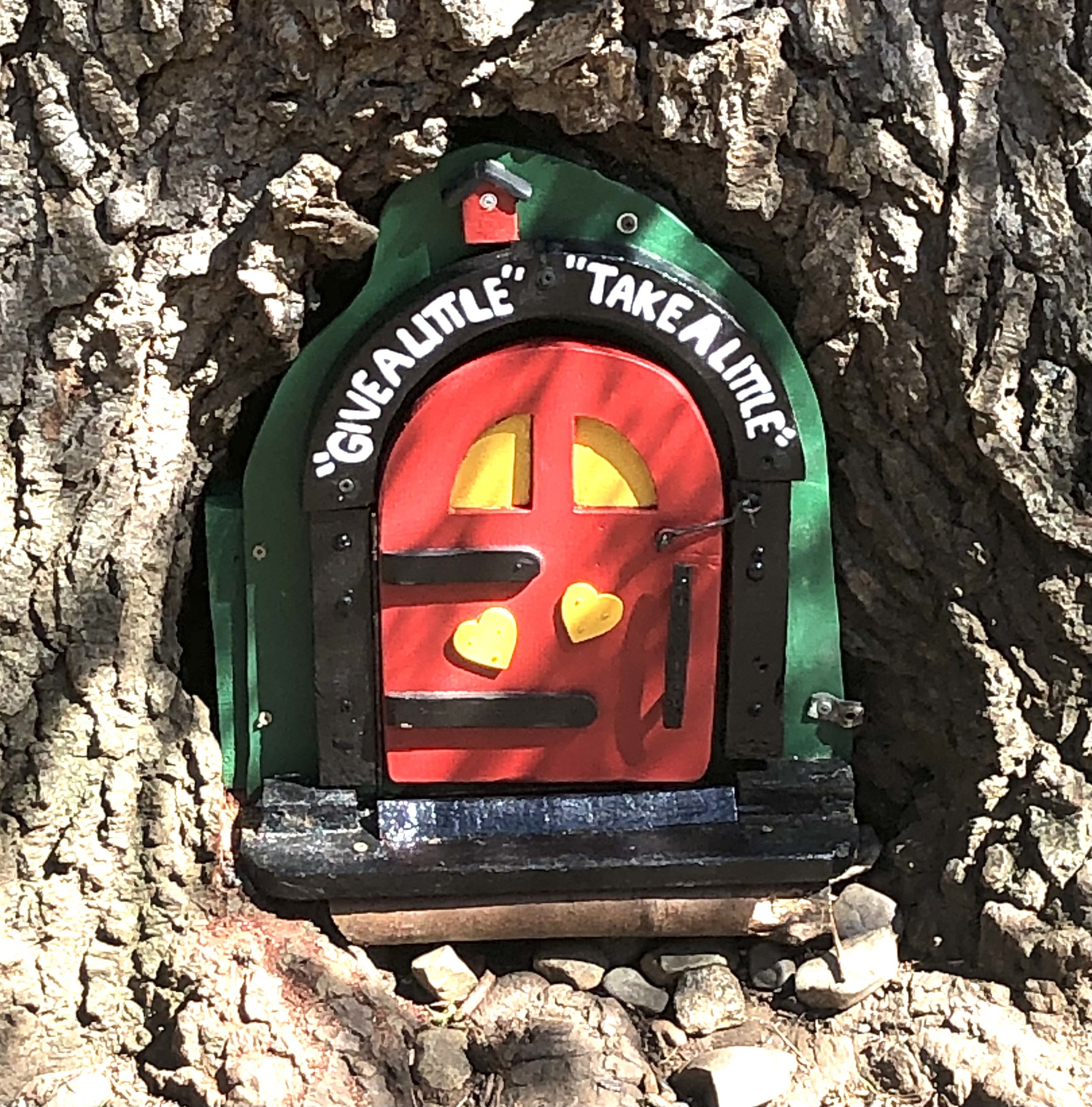 "Give a Little - Take a Little Gnome Home" in Neck Point Park. (NFS)