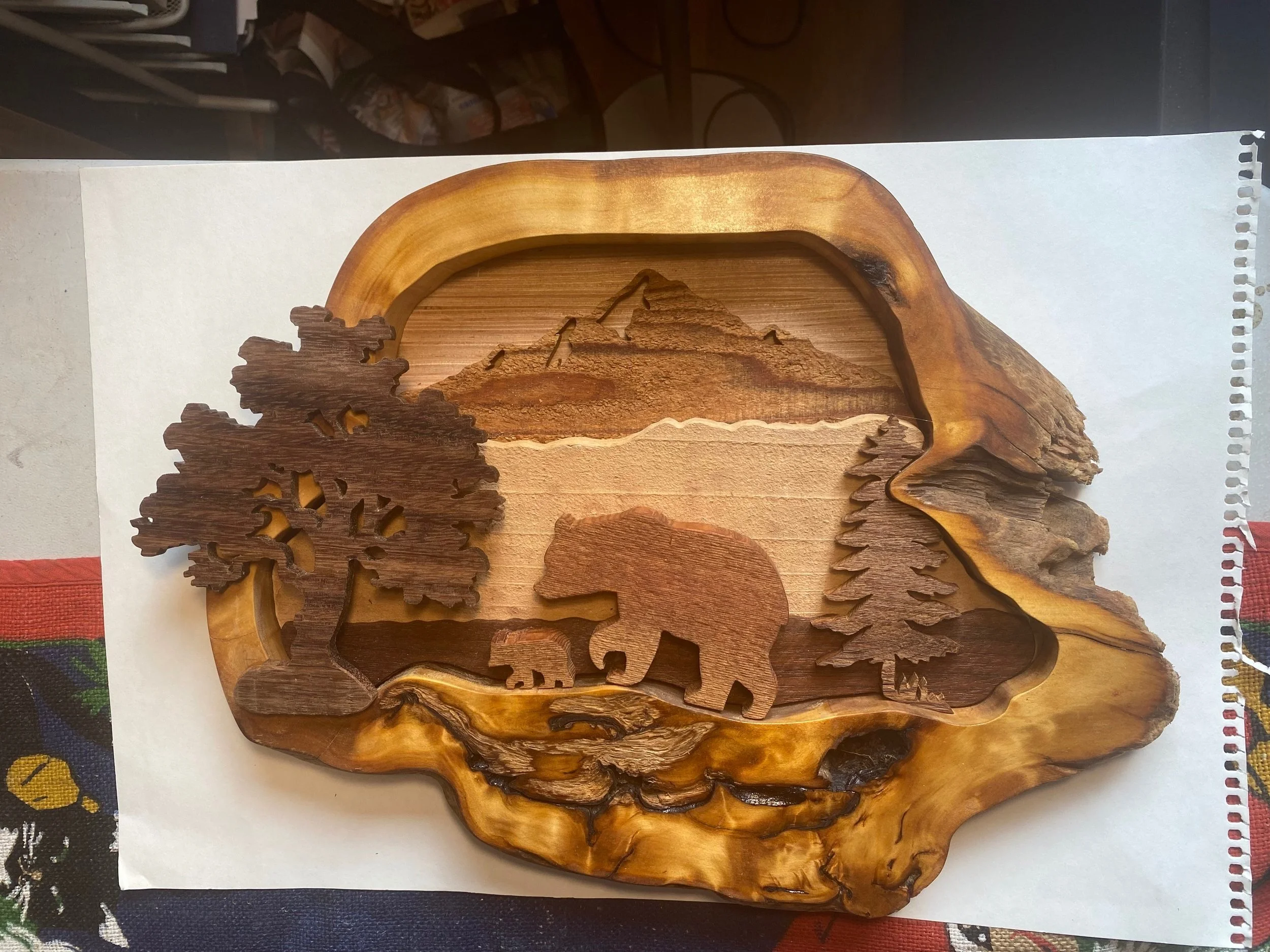 Mother and Child Bears = $250.00 Black walnut & red cedar - Hand Crafted.