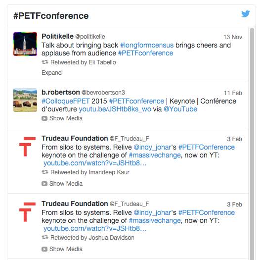 An example from a conference the Fondation Trudeau Foundation held last year.