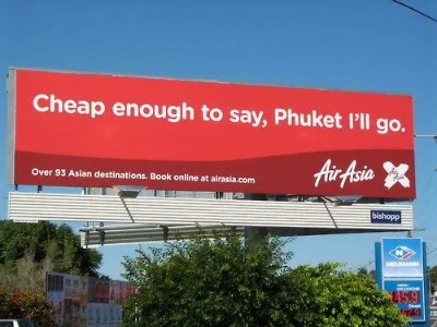 From a billboard outside the airport in Brisbane, Australia. Seven words is enough. 