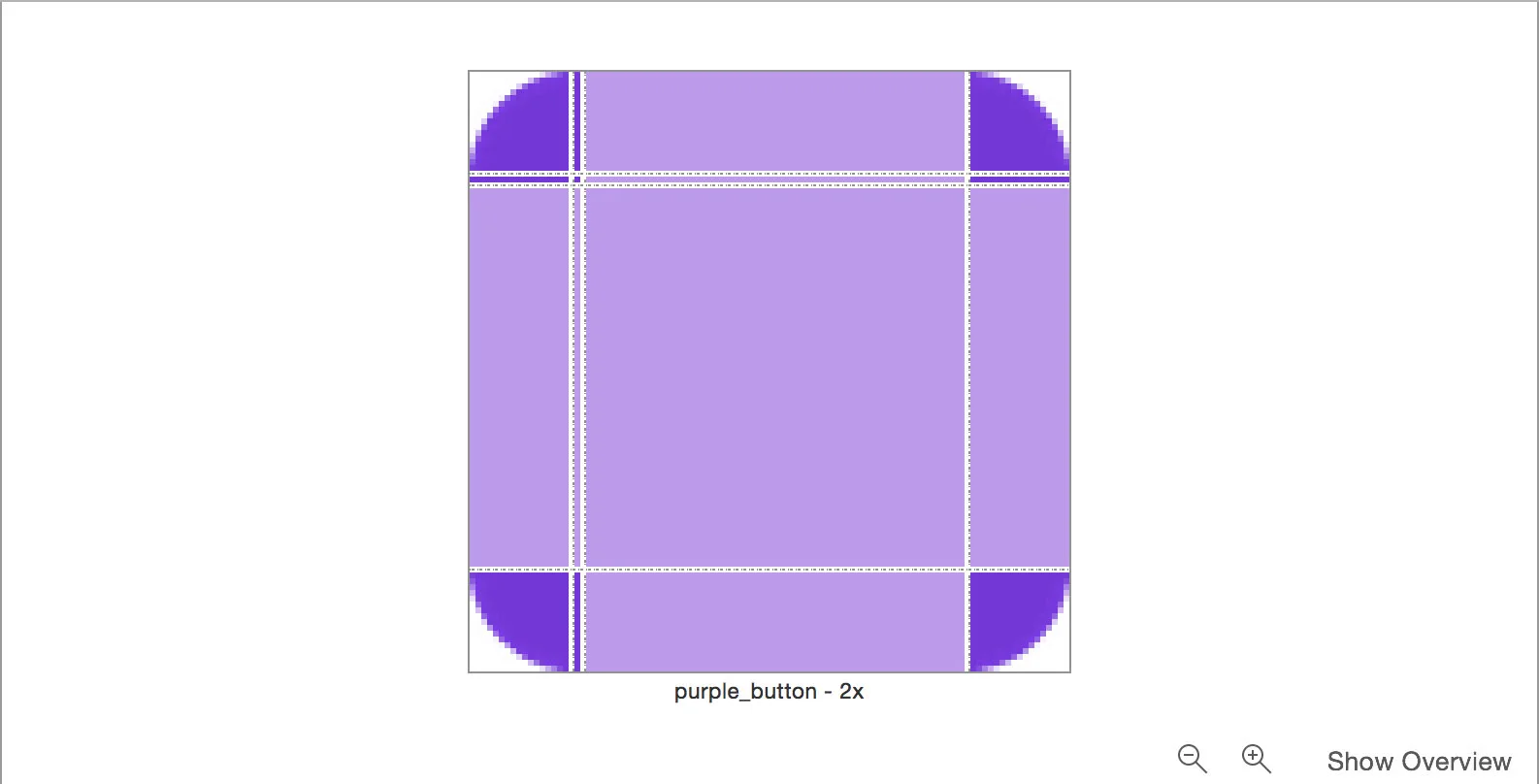 As you can see, the dark purple areas are going to be preserved by the system, while the light purple areas will be the pixels that stretch.&nbsp;