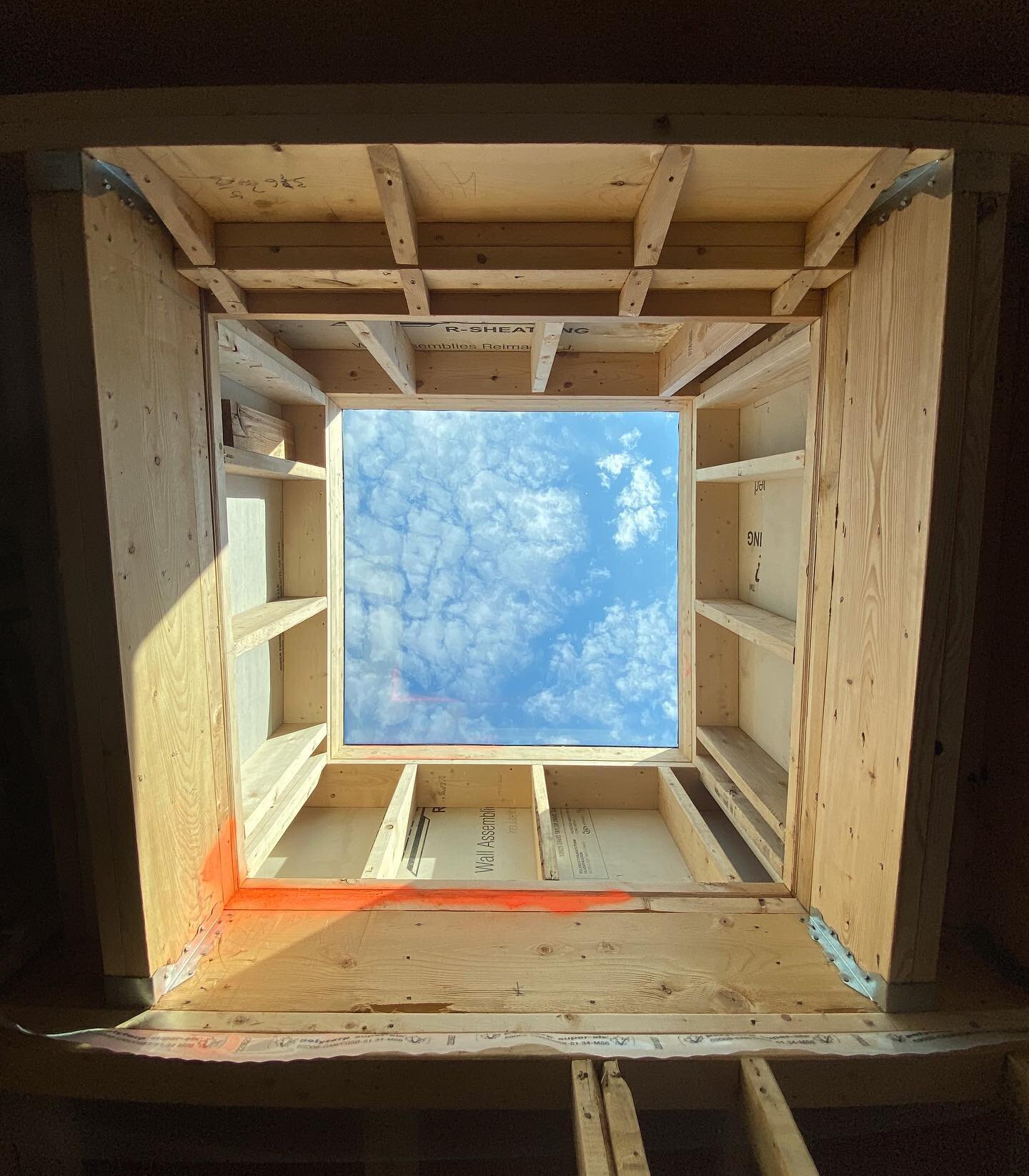 A skylight can be a beautiful feature in the right location.  This one gives a touch of light, a view to the sky and focal point at the end of the entry hall where no window is possible.  It also lightens the work in the laundry area.
&bull;
#skyligh