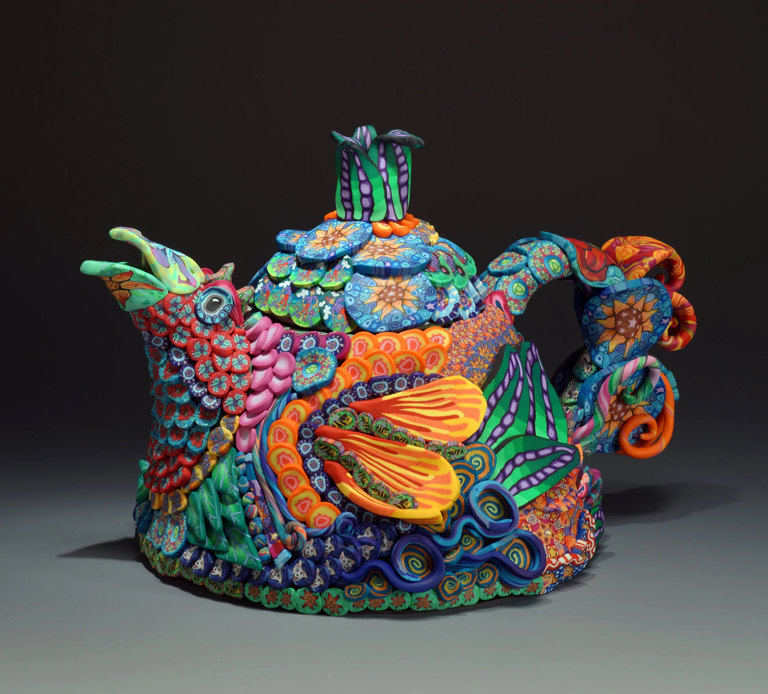 Splash of Rainbow Chicken Teapot