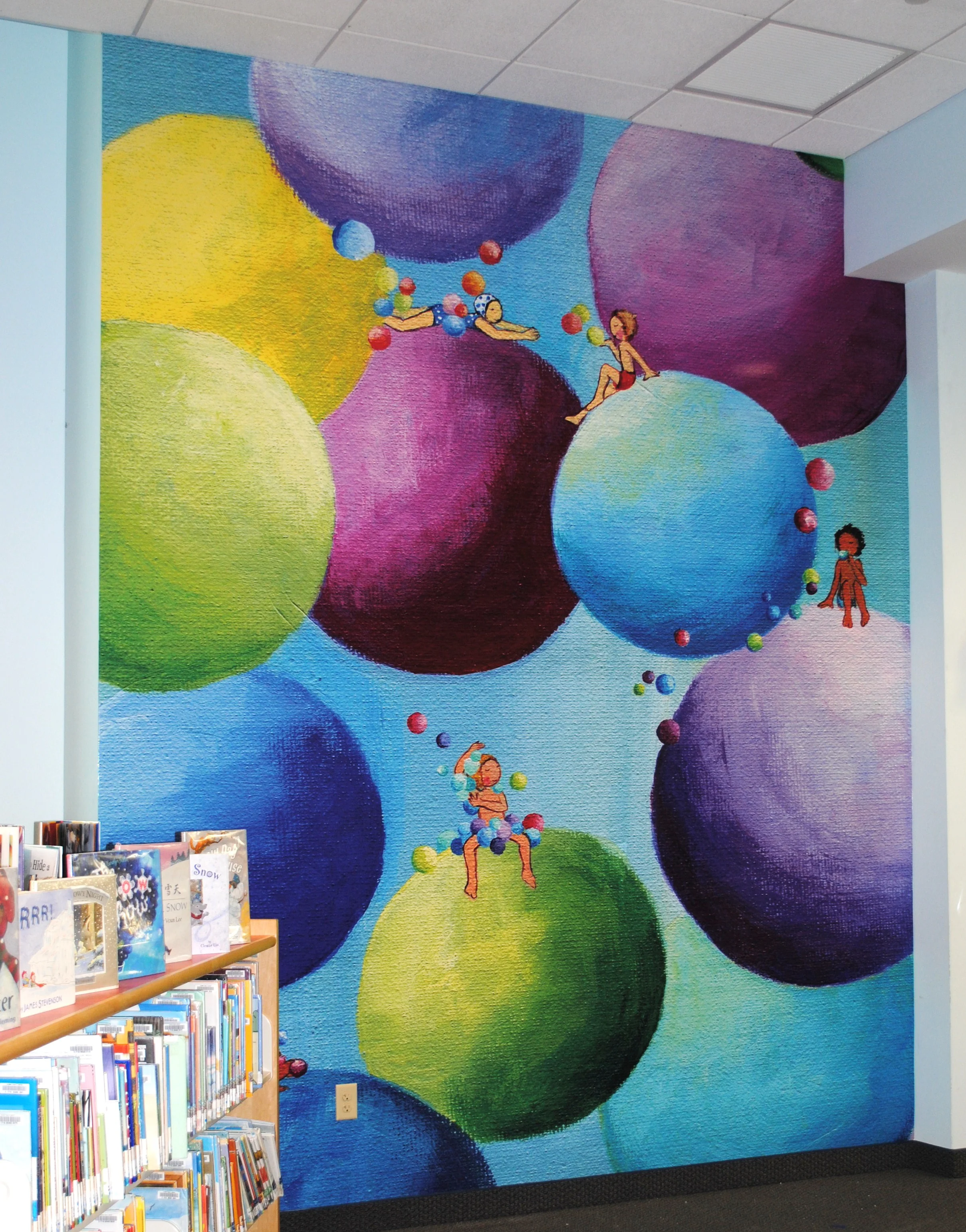 Wallpaper at the Elmont Public Library in Queens, NY