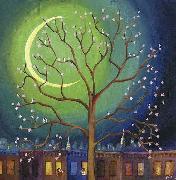 New Moon. 2014 acrylic on canvas 14x14"