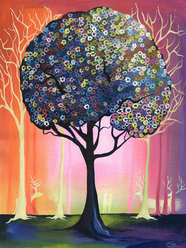 In Bloom. 2015 acrylic on canvas paper 14x18"