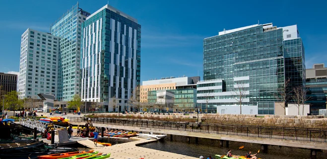 Kayak and Canoe Landing at Broad Canal | Watermark Kendall, Cambridge