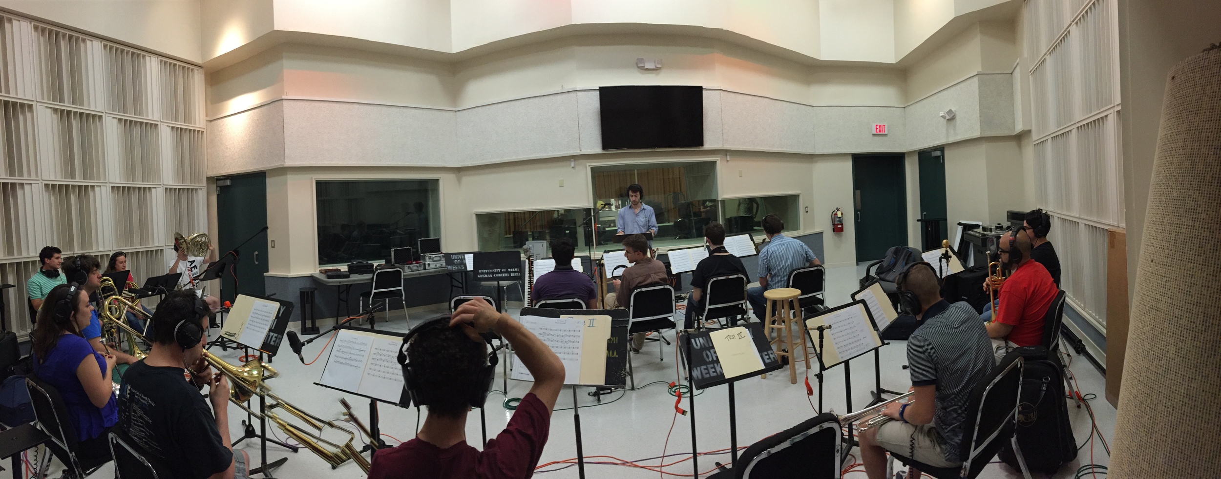  Conducting a brass recording session for a film scoring project in Miami, FL 