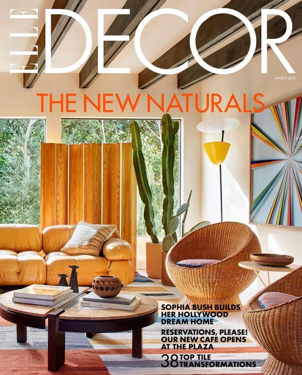 The March 2020 issue of ELLE Decor. Front and center is activist and actress&nbsp;@sophiabush stunning midcentury Hollywood Hills property featuring artwork by&nbsp;@rusconistudios