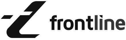 Logo with stylized letter 'Z' and the word 'frontline' in black.