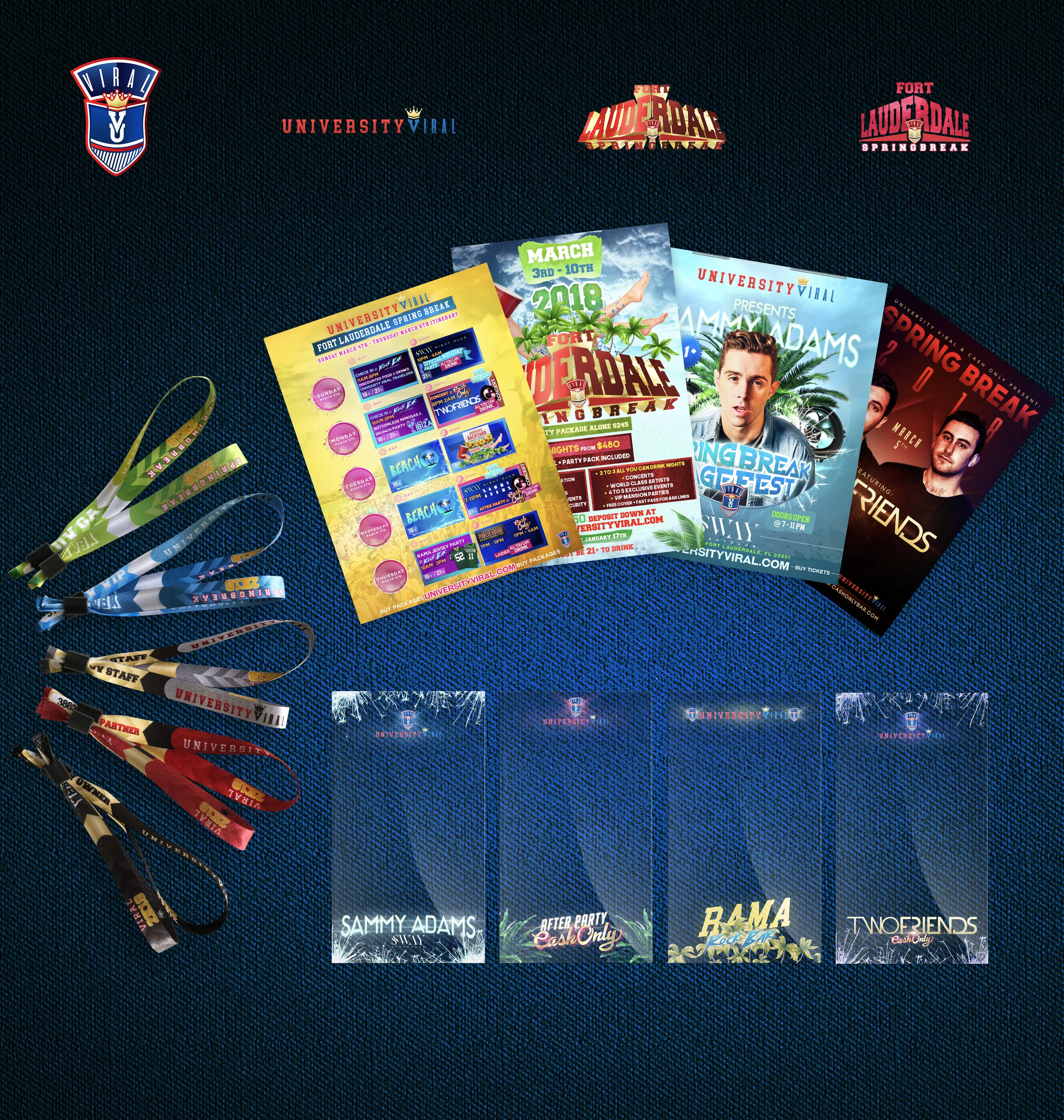 University Viral spring break event branding and designs by Rannel Ngumuya. ( February 25th, 2018 )
