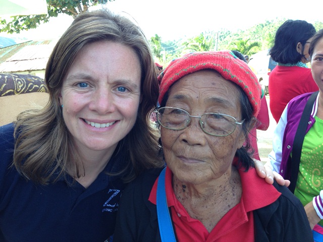 Heather & wonderful old lady with jingle bells hat! Photo: ZSL