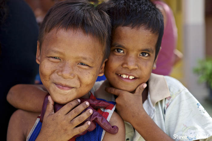 Smiles from a pair of boys.