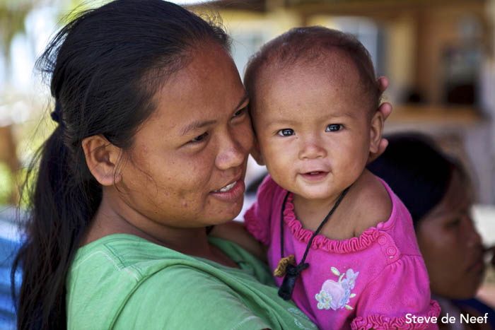 Mother and child at one of the relief centres