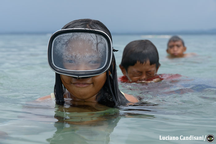Children swimming near Hambungon, a fishing village on the central part of Danajon Bank.