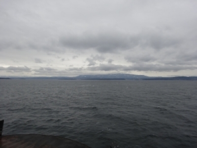 The view of Vancouver Island from the ferry.