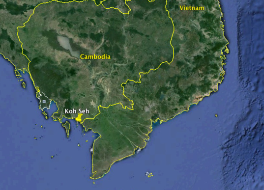 Location of the Island of Koh Seh. Google Earth, 2015.