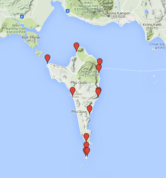 Locations of my field sites in Vietnam