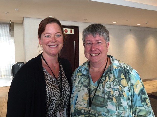 Sarah with Ute Grimm, the CITES nomenclature specialist (Ute retired at this CoP and seahorse taxonomy was her very last agenda item!).